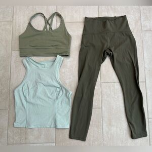 lululemon athletica Olive and Mint Tank Tops